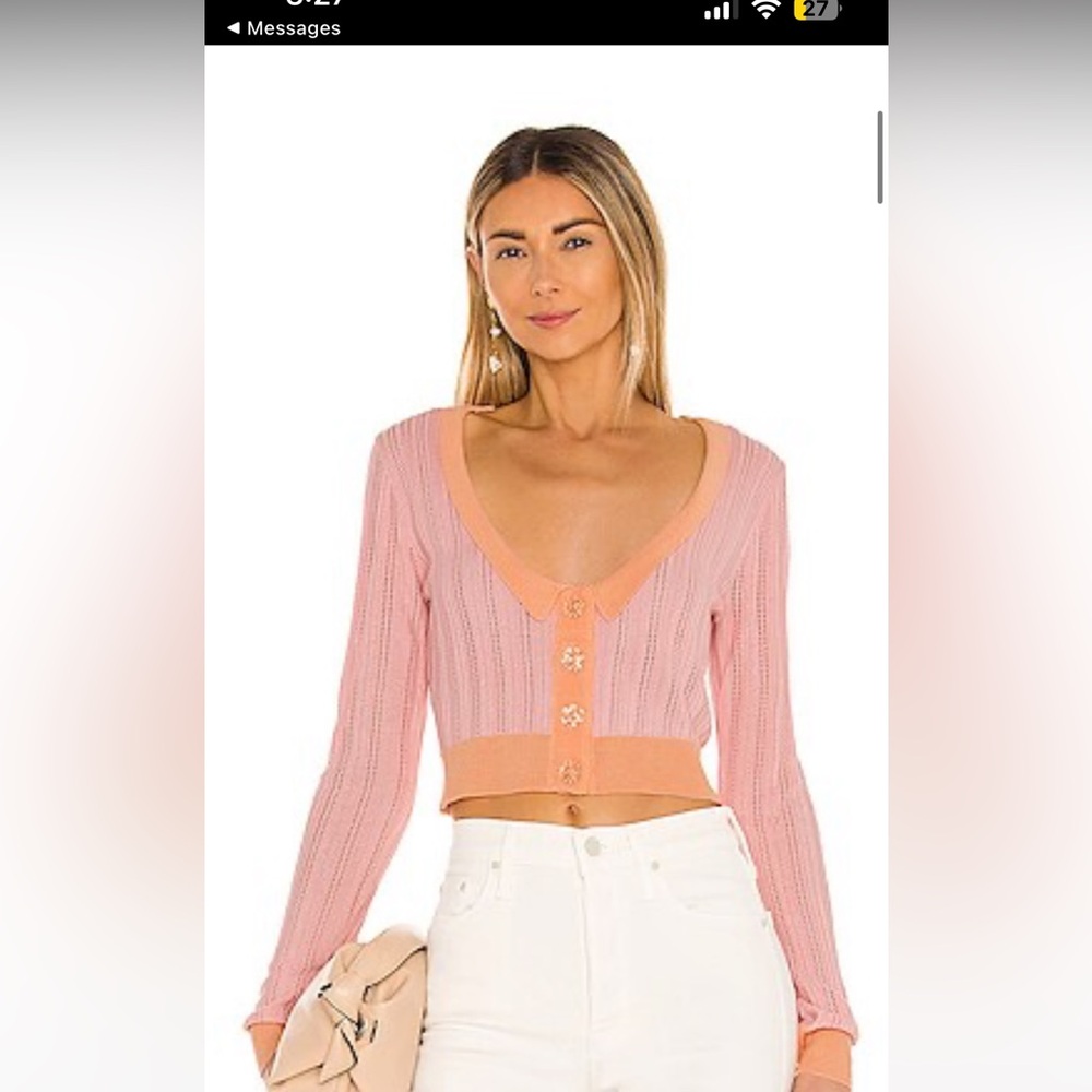 For love and lemons Phoebe Pointelle Cardigan